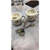 Image 8 : LOT OF WEDDING FIGURES, GRADUATION AND WEDDING SCROLL CASES ON STANDS, BABY CUPS AND FORKS