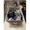 Image 1 : TOTE OF NEW ITEMS - EXERCISE ACCESSORIES, SPA ITEMS, ETC
