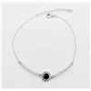 Image 1 : NEW STERLING SILVER GENUINE SAPPHIRE AND CZ BRACELET - RETAIL $500