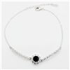 Image 2 : NEW STERLING SILVER GENUINE SAPPHIRE AND CZ BRACELET - RETAIL $500