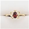 Image 1 : NEW 10KT YELLOW GOLD GENUINE GARNET BUTTERFLY BABY RING SIZE 3.75 W/ APPRAISAL $815