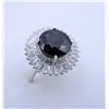 Image 2 : NEW STERLING SILVER GENUINE BLUE SAPPHIRE AND CZ COCKTAIL RING W/ APPRAISAL $1375