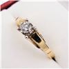 Image 2 : NEW 10KT YELLOW GOLD DIAMOND SOLITAIRE ENGAGEMENT RING SIZE 6.75 W/ APPRAISAL $2220