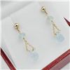 Image 3 : NEW 14KT YELLOW GOLD GENUINE AQUAMARINE BRIOLETTE EARRINGS W/ APPRAISAL $1285