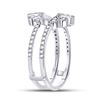 Image 3 : Diamond Wrap Ring Guard Enhancer 3/8 Cttw 14kt White Gold
