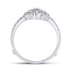 Image 4 : Diamond Wrap Ring Guard Enhancer 3/8 Cttw 14kt White Gold