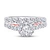 Image 2 : Diamond Bridal Wedding Ring Band Set 3/4 Cttw 14kt Two-tone Gold