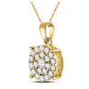 Image 2 : Diamond Cluster Pendant 1 Cttw 10kt Yellow Gold