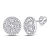 Image 1 : Diamond Miracle Circle Cluster Earrings 1/5 Cttw 10kt White Gold