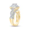 Image 3 : Princess Diamond Bridal Wedding Ring Band Set 1-1/5 Cttw 14kt Yellow Gold