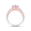 Image 3 : Diamond Cluster Bridal Wedding Engagement Ring 1/5 Cttw 10kt Two-tone Gold