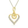 Image 1 : Diamond Infinity Heart Pendant 1/20 Cttw 10kt Yellow Gold