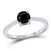 Black Color Enhanced Diamond Solitaire Bridal Wedding Ring 1 Cttw 10kt White Gold