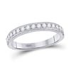 Image 1 : Diamond Wedding Single Row Band 1/3 Cttw 14kt White Gold