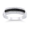 Image 1 : Black Color Enhanced Diamond Band Ring 1/4 Cttw Sterling Silver