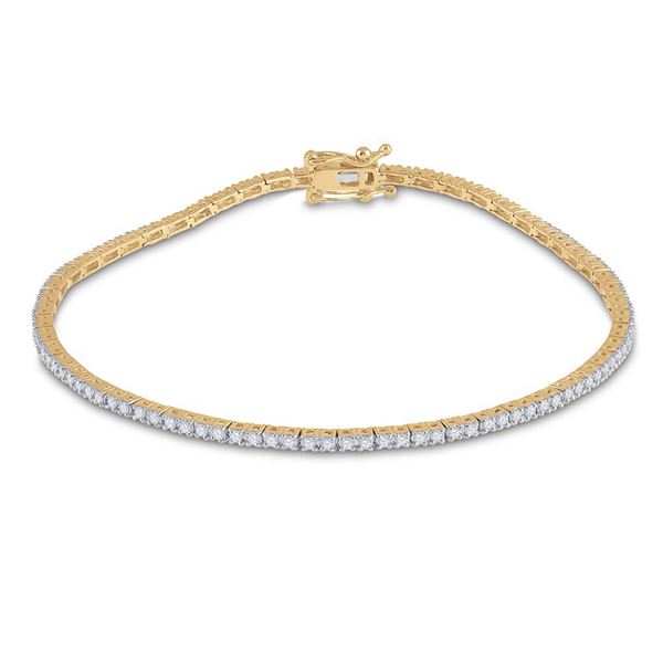 Diamond Single Row Link Bracelet 1 Cttw 14kt Yellow Gold