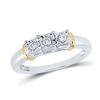 Image 1 : Diamond 3-stone Ring 1/8 Cttw Sterling Silver