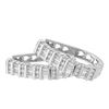 Image 1 : Baguette Diamond Hoop Earrings 1/4 Cttw Sterling Silver
