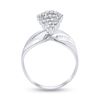 Image 3 : Diamond Cluster Ring 1/8 Cttw Sterling Silver