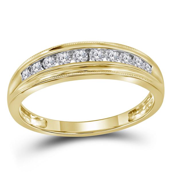 Diamond Single Row Band Ring 1/4 Cttw 10kt Yellow Gold