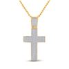 Image 1 : Mens Diamond Cross Charm Pendant 1 Cttw 10kt Yellow Gold