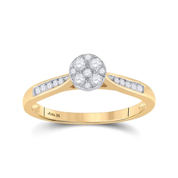 Diamond Cluster Ring 1/4 Cttw 14kt Yellow Gold