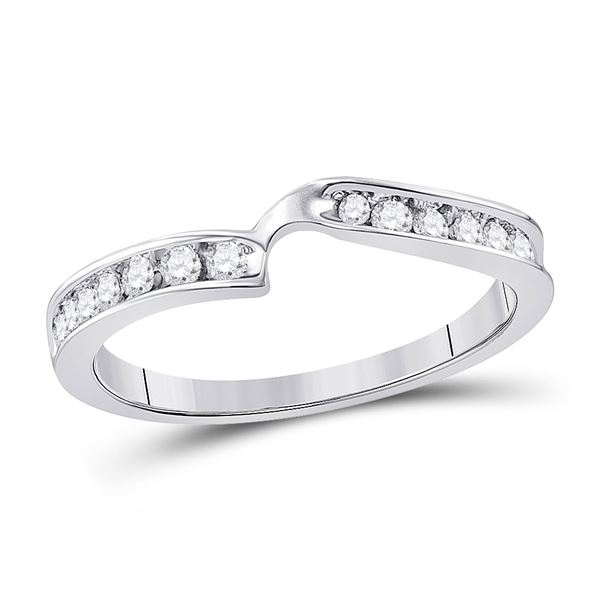Diamond 2-stone Wedding Band 1/4 Cttw 10kt White Gold