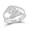 Diamond Modern Geometric Band Ring 3/8 Cttw 14kt White Gold