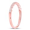 Image 3 : Diamond Slender Scalloped Stackable Band Ring 1/6 Cttw 10kt Rose Gold