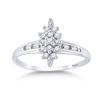 Diamond Cluster Ring 1/10 Cttw Sterling Silver
