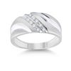 Mens Diamond 2-row Wedding Anniversary Band Ring 1/8 Cttw 10kt White Gold