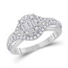 Baguette Diamond Fashion Ring 3/4 Cttw 14kt White Gold