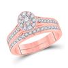 Diamond Bridal Wedding Ring Band Set 1/2 Cttw 10kt Rose Gold