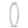 Image 4 : Diamond Heart Stackable Band Ring 1/8 Cttw 10kt White Gold