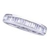Baguette Diamond Wedding Band Ring 1/2 Cttw Sterling Silver