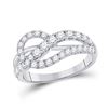 Diamond Crossover Band Ring 1 Cttw 14kt White Gold