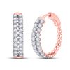 Diamond Double Row Hoop Earrings 2 Cttw 14kt Rose Gold