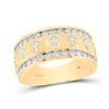 Mens Diamond Grecco Cross Wedding Anniversary Band Ring 1 Cttw 14k Yellow Gold