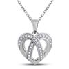Diamond Heart Pendant 1/10 Cttw 10kt White Gold