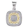 Diamond Square Pendant 1/6 Cttw 10kt Two-tone Gold
