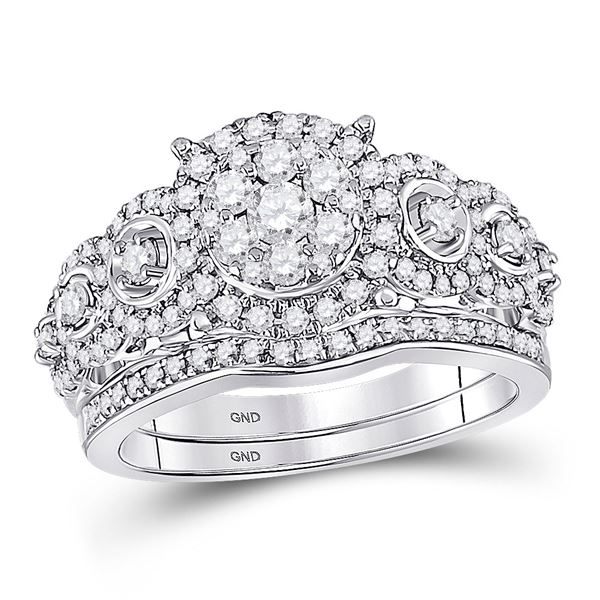 Diamond Bridal Wedding Ring Band Set 1 Cttw 14kt Rose Gold