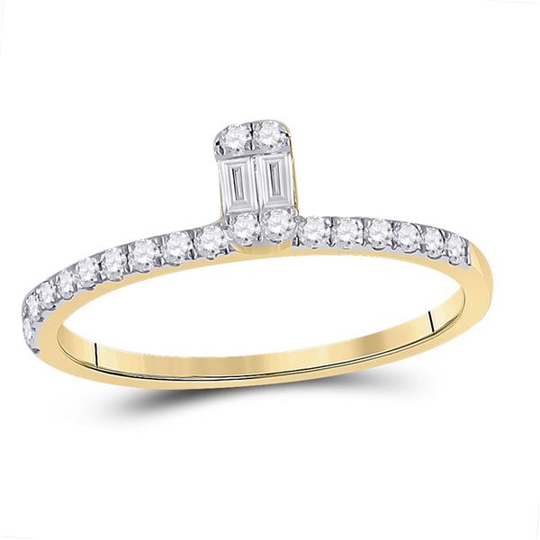 Baguette Diamond Band Ring 1/4 Cttw 14kt Yellow Gold