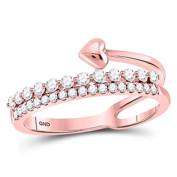 Diamond Fashion Heart Ring 3/8 Cttw 14kt Rose Gold