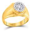 Image 1 : Mens Baguette Diamond Circle Solitaire Ring 1/2 Cttw 14kt Yellow Gold