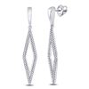 Image 1 : Diamond Geometric Dangle Earrings 1/3 Cttw 10kt White Gold