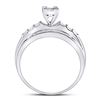 Image 4 : Sterling Silver Princess Diamond Square Cluster Bridal Wedding Engagement Ring 1/3 Cttw Sterling Sil