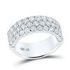 Image 1 : Pave-set Diamond Triple Row Wedding Band 2 Cttw 14kt White Gold