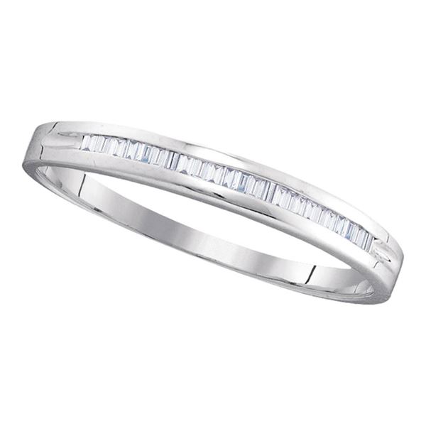 Baguette Diamond Wedding Anniversary Band 1/6 Cttw 10kt White Gold