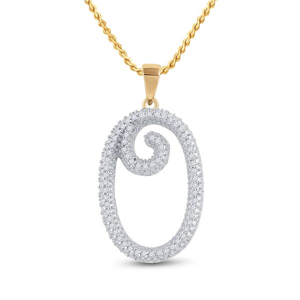 Diamond Initial O Letter Pendant 1/5 Cttw 10kt Yellow Gold
