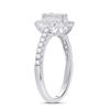 Image 3 : Baguette Diamond Cluster Ring 5/8 Cttw 14kt White Gold